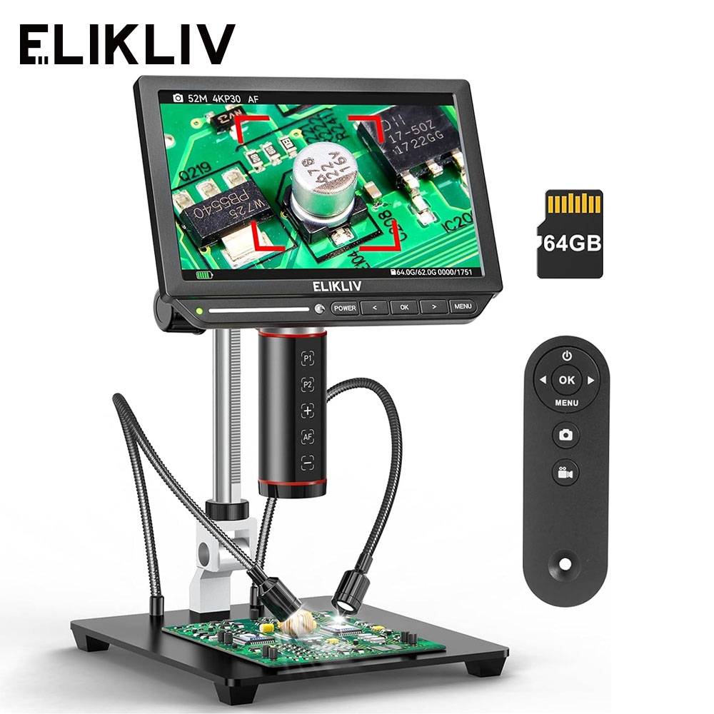 Electronics Repair Videos - Elikliv-microscopio Digital de EM4K-AF Autofocus 4K,