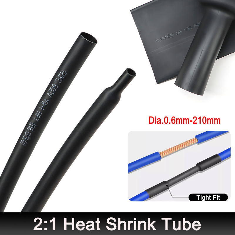 Electronics Repair Youtube - Tubo Termocontraíble Negro 2:1, Diámetro 0.6mm