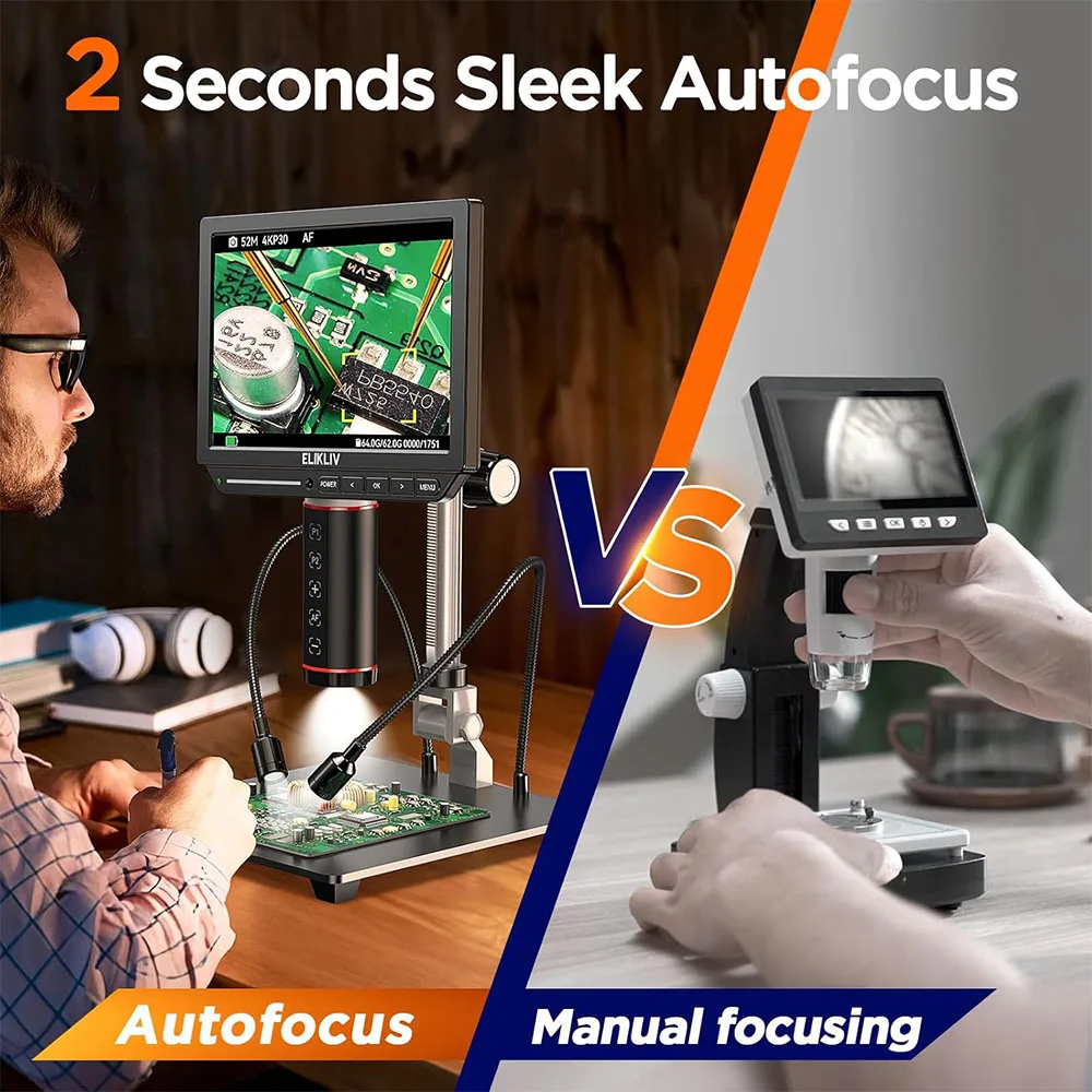 Elikliv EM4K-AF 4K microscopio - Electronics Repair Videos reseña y precio